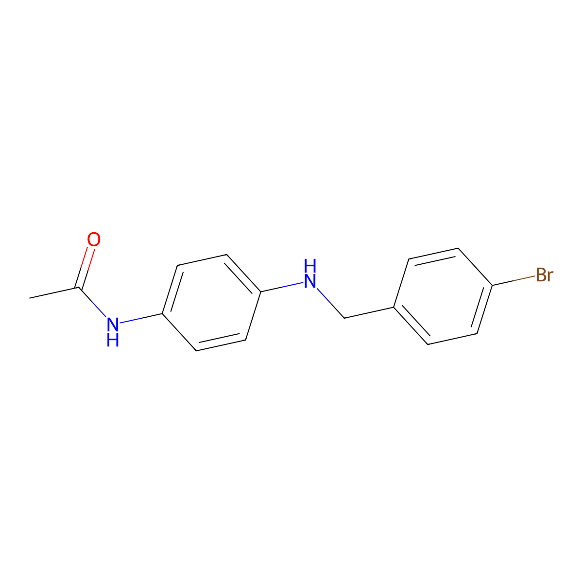 N-(4-{[(4-bromophenyl)methyl]amino}phenyl)acetamide molecular structure, CAS 1019555-56-6