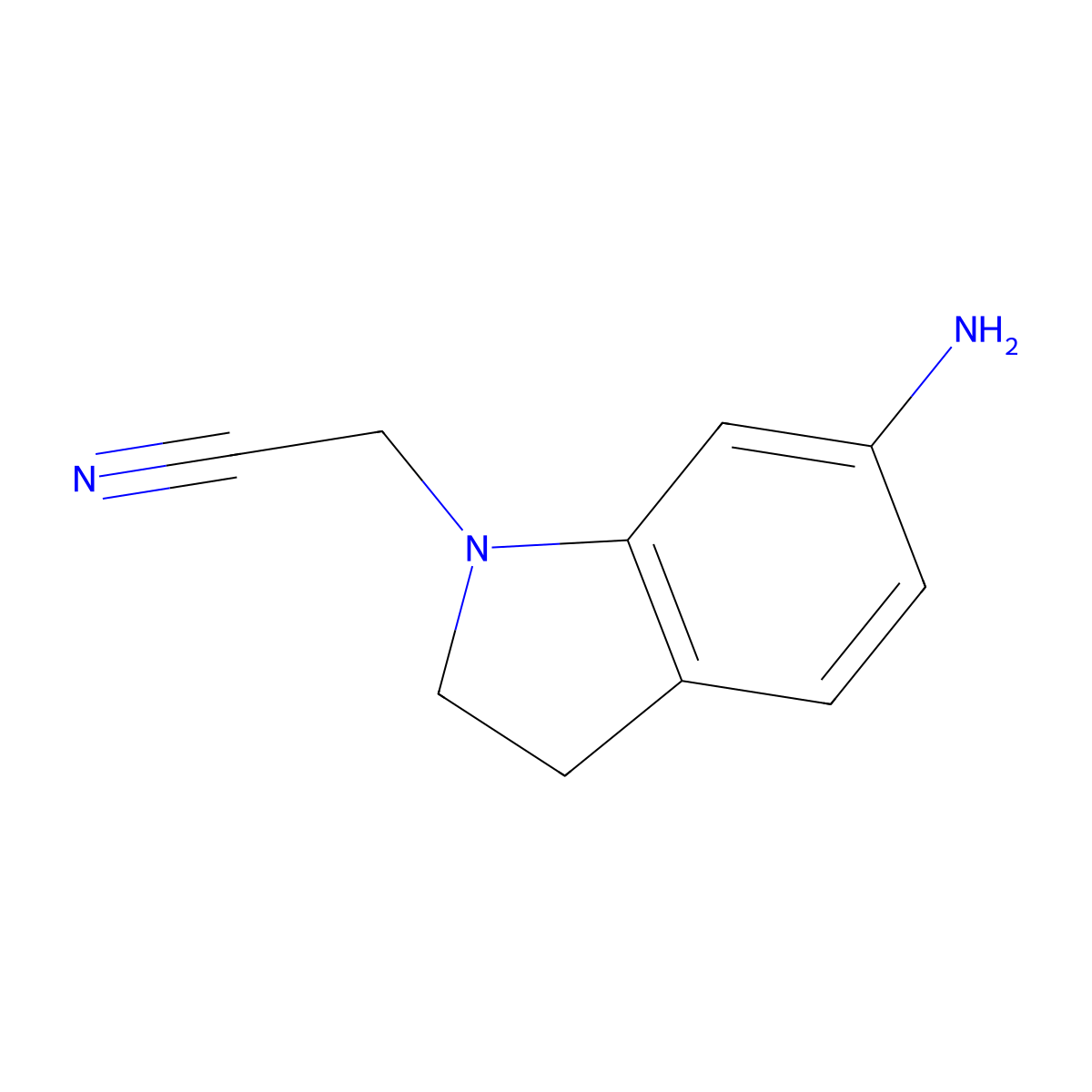 2-(6-amino-2,3-dihydro-1H-indol-1-yl)acetonitrile molecular structure, CAS 1019555-70-4