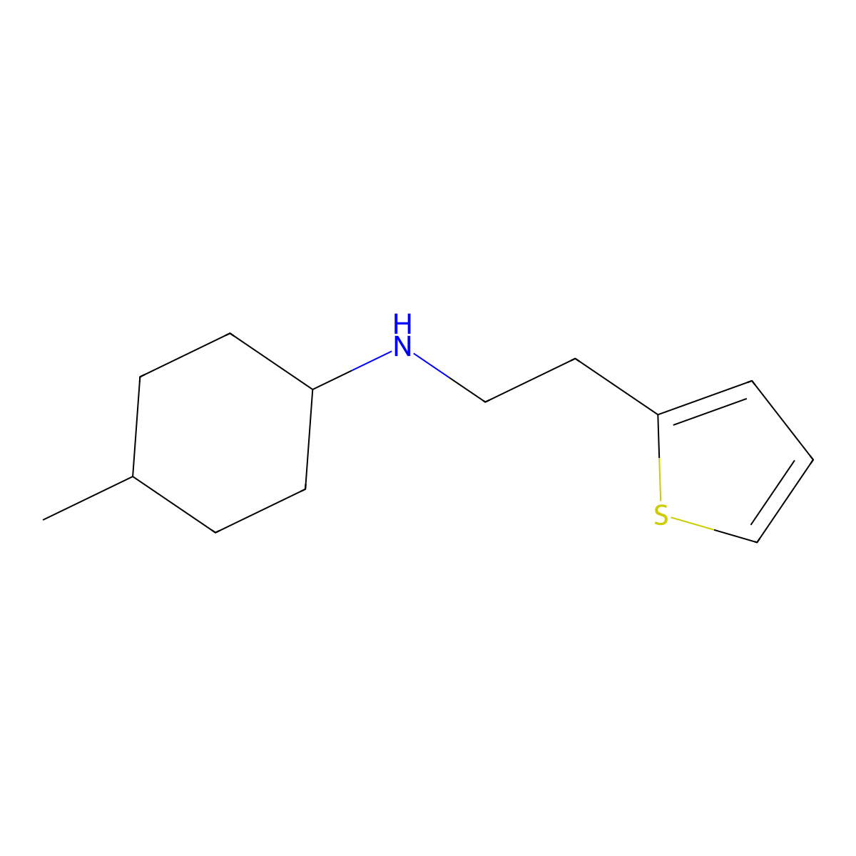 4-Methyl-N-[2-(thiophen-2-YL)ethyl]cyclohexan-1-amine molecular structure, CAS 1019556-53-6