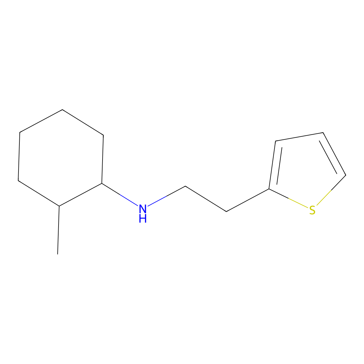 2-Methyl-N-[2-(thiophen-2-YL)ethyl]cyclohexan-1-amine molecular structure, CAS 1019556-59-2