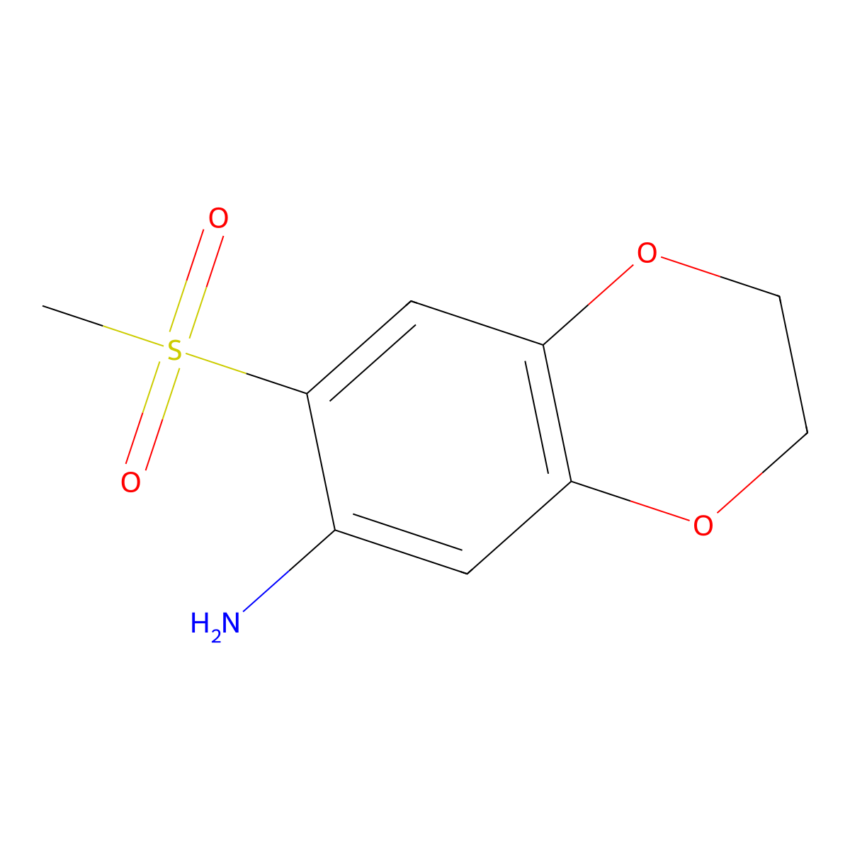 7-Methanesulfonyl-2,3-dihydro-1,4-benzodioxin-6-amine molecular structure, CAS 1019557-34-6