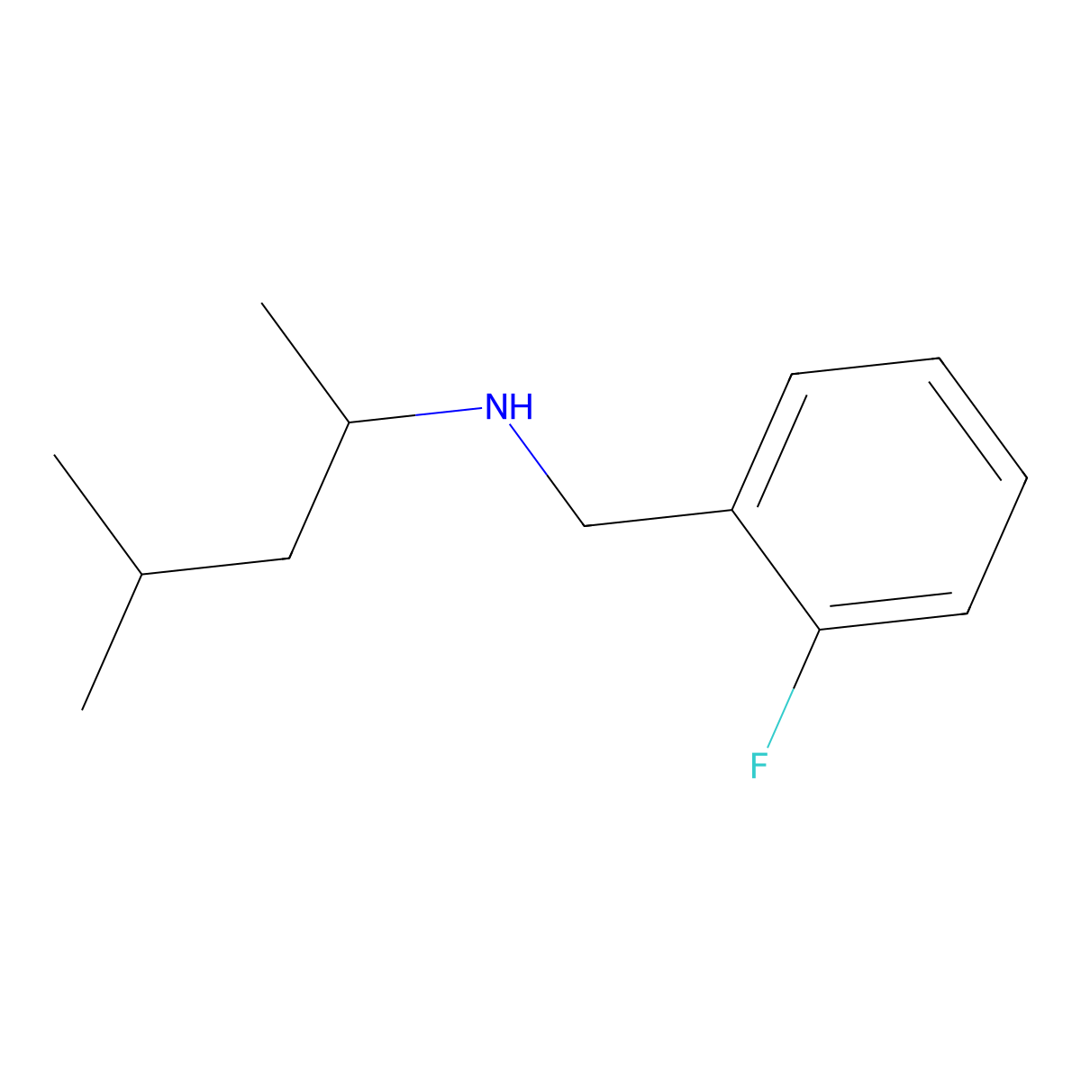 [(2-Fluorophenyl)methyl](4-methylpentan-2-yl)amine molecular structure, CAS 1019557-90-4