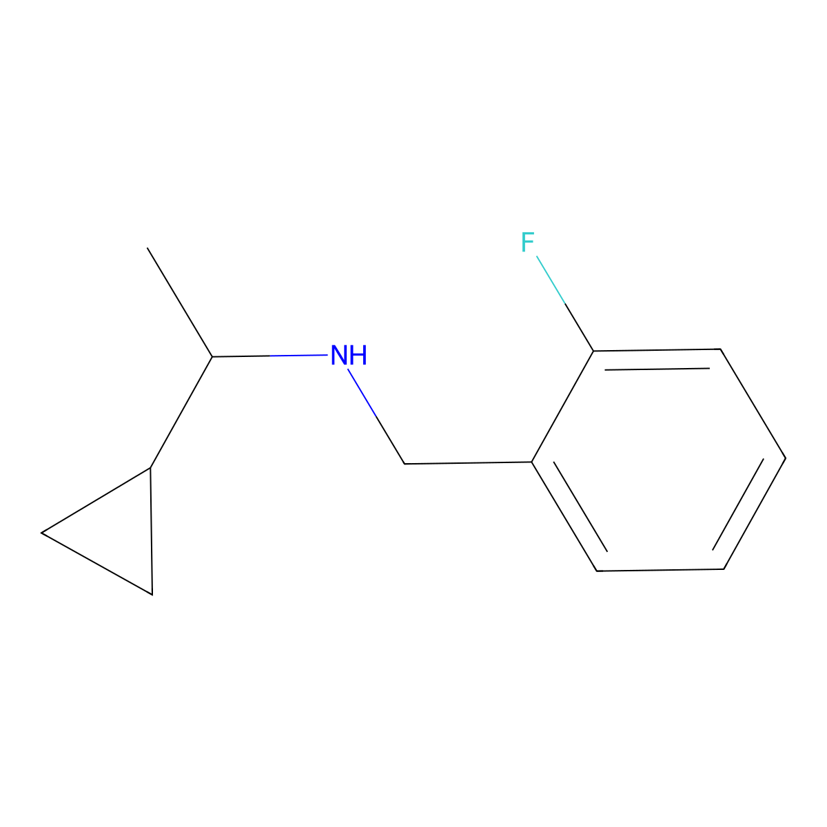 (1-Cyclopropylethyl)[(2-fluorophenyl)methyl]amine molecular structure, CAS 1019558-02-1