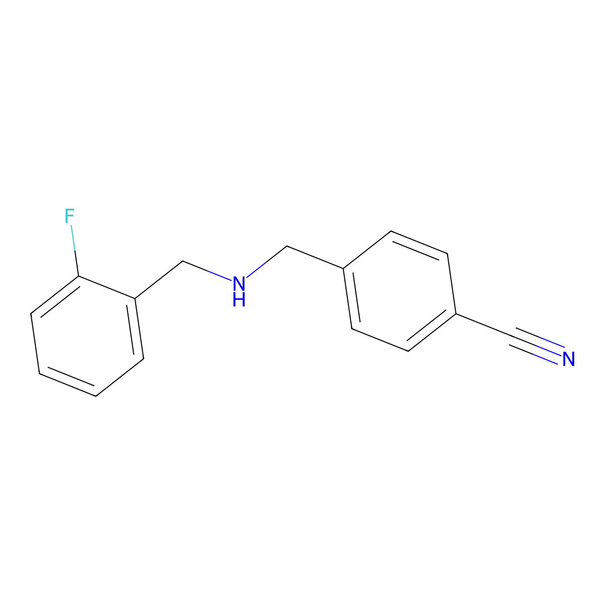 4-{[(2-Fluorobenzyl)amino]methyl}benzonitrile molecular structure, CAS 1019558-08-7