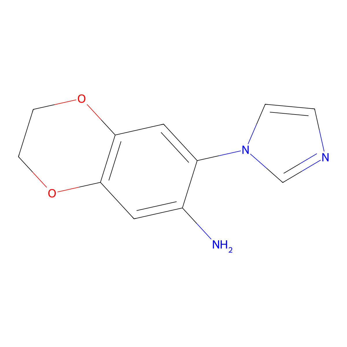7-(1H-Imidazol-1-YL)-2,3-dihydro-1,4-benzodioxin-6-amine molecular structure, CAS 1019558-21-4
