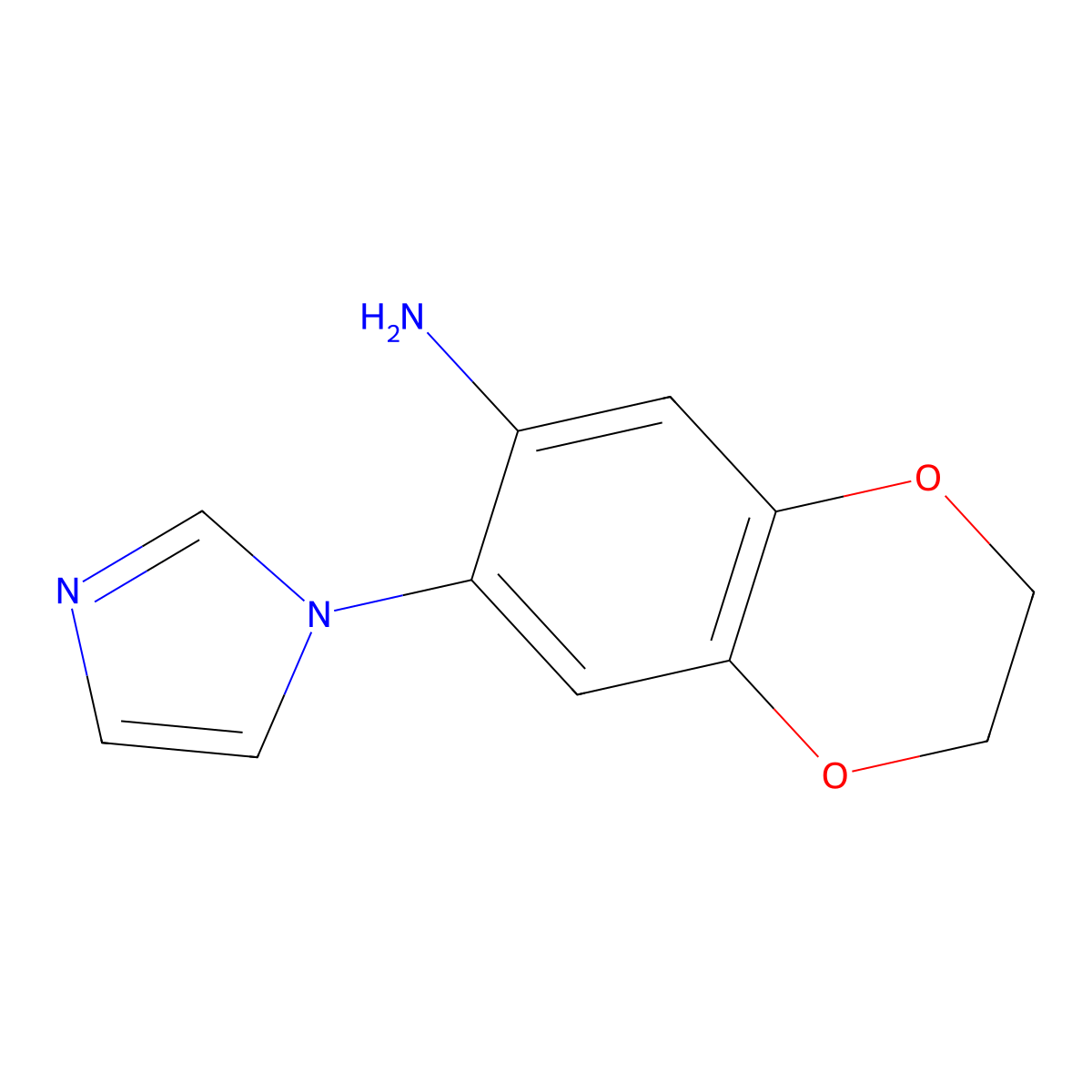 7-(1H-Imidazol-1-YL)-2,3-dihydro-1,4-benzodioxin-6-amine molecular structure, CAS 1019558-21-4