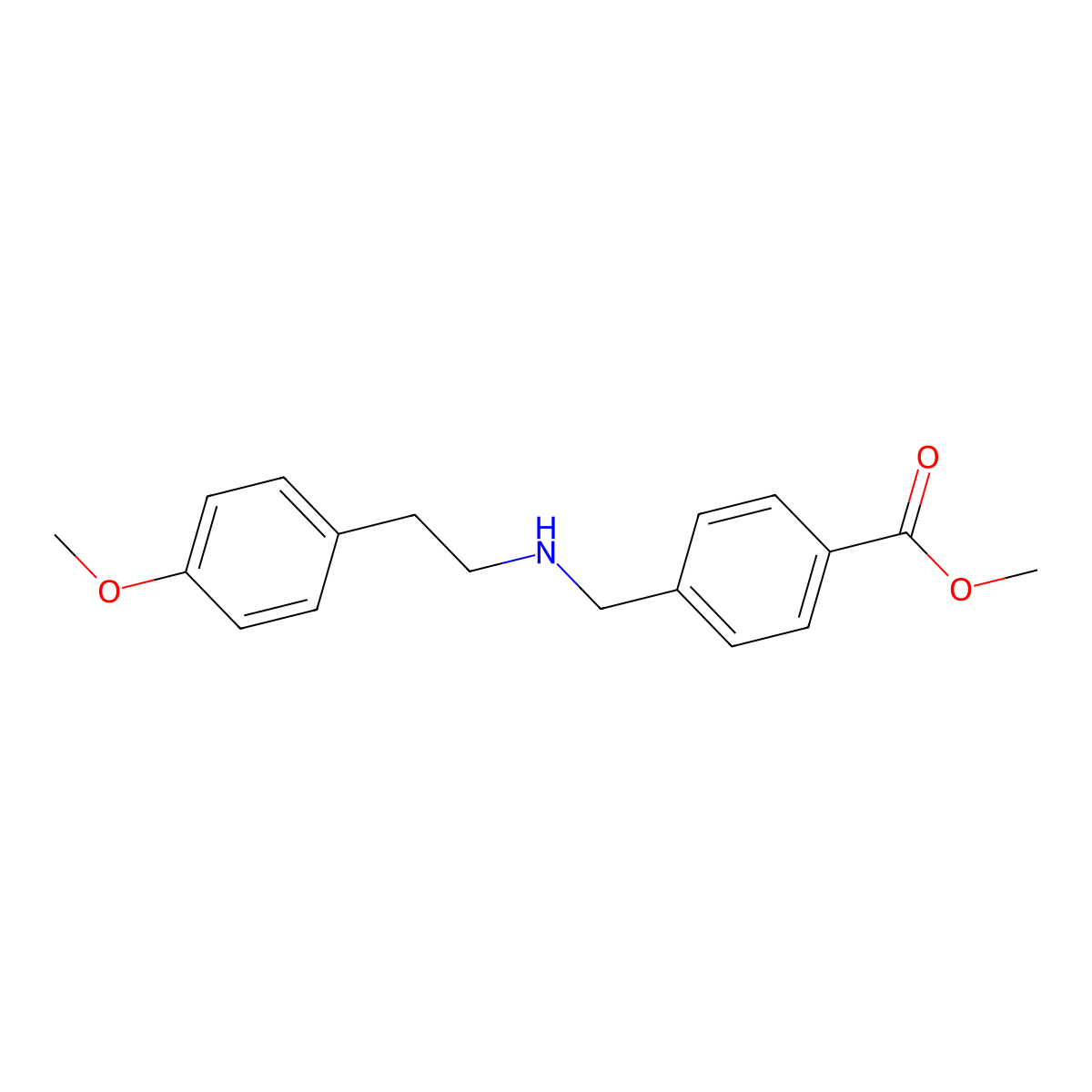 Methyl 4-[[[2-(4-methoxyphenyl)ethyl]amino]methyl]benzoate molecular structure, CAS 1019558-22-5