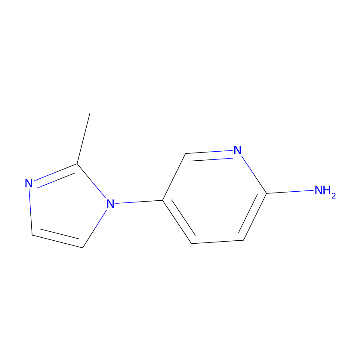 5-(2-Methyl-1H-imidazol-1-yl)pyridin-2-amine molecular structure, CAS 1019558-27-0