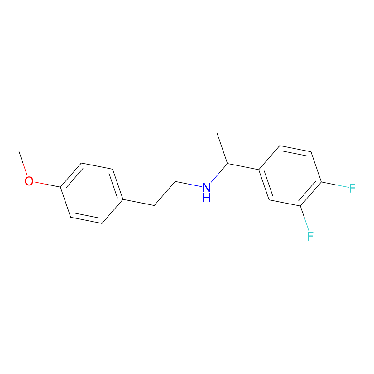 N-[1-(3,4-Difluorophenyl)ethyl]-4-methoxybenzeneethanamine molecular structure, CAS 1019558-28-1