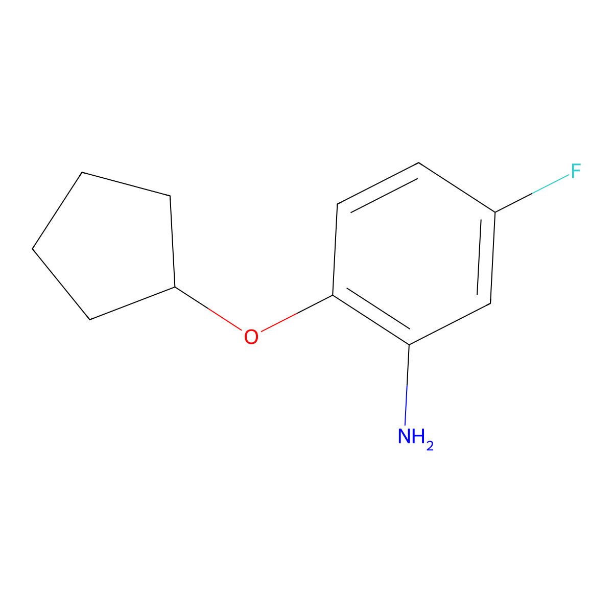 2-(Cyclopentyloxy)-5-fluoroaniline molecular structure, CAS 1019558-38-3