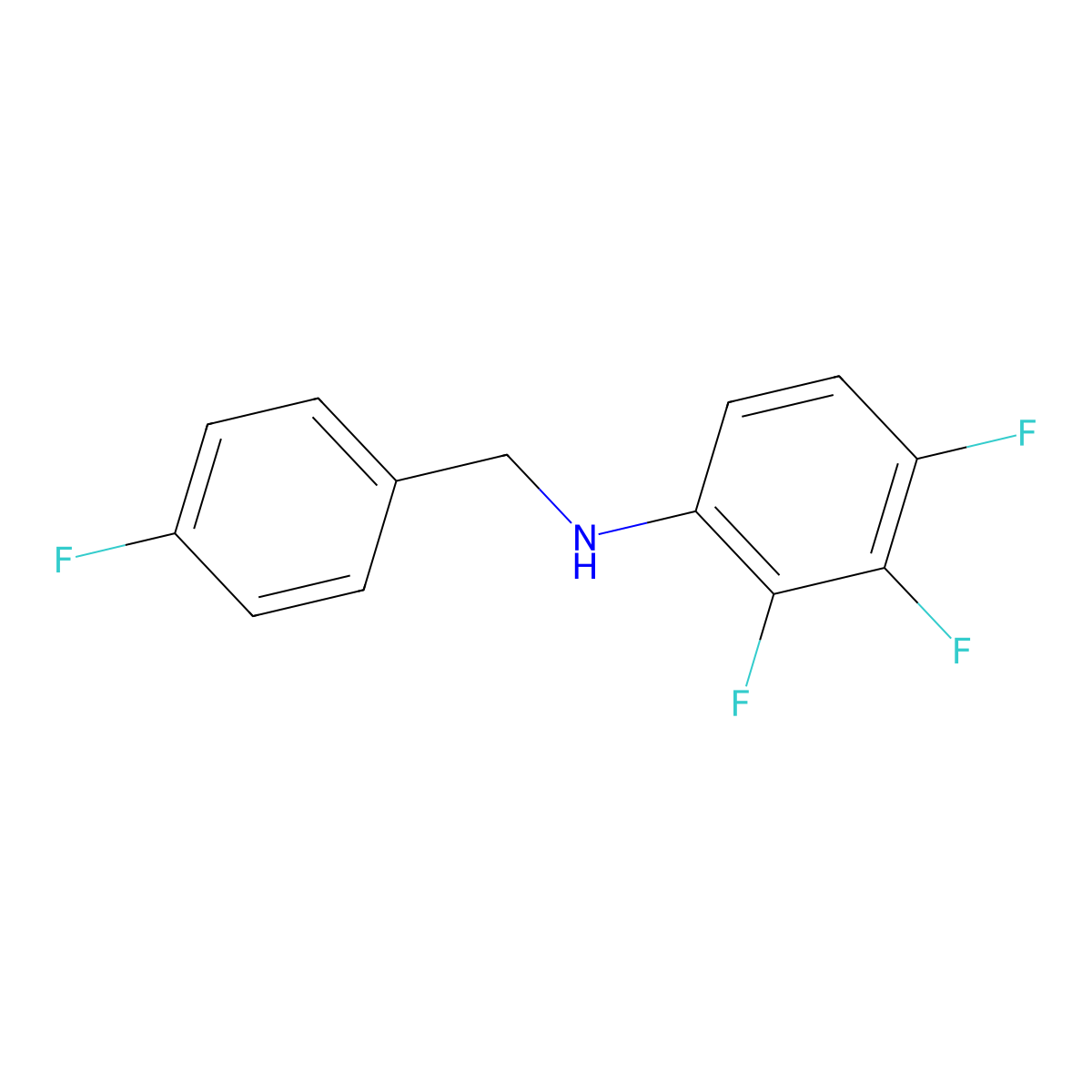 2,3,4-trifluoro-N-[(4-fluorophenyl)methyl]aniline molecular structure, CAS 1019558-56-5