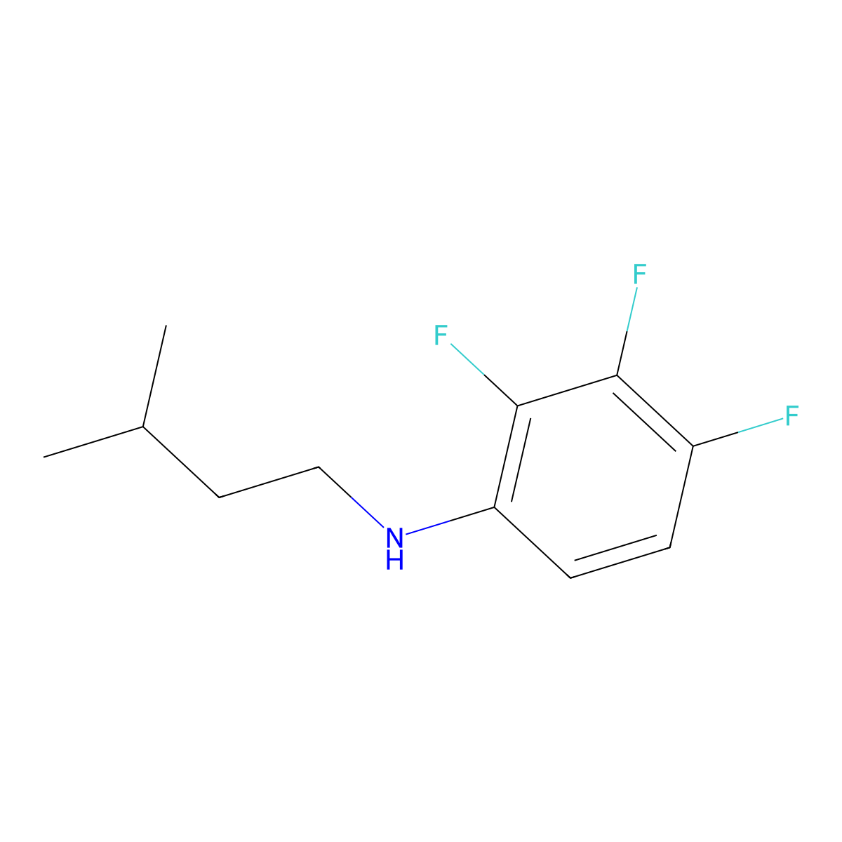2,3,4-trifluoro-N-(3-methylbutyl)aniline molecular structure, CAS 1019558-83-8