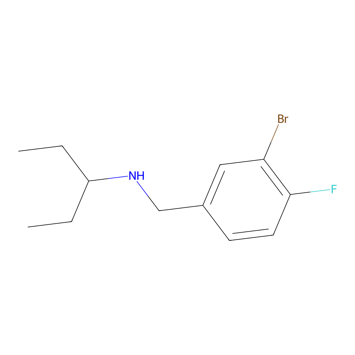 [(3-Bromo-4-fluorophenyl)methyl](pentan-3-YL)amine molecular structure, CAS 1019559-29-5