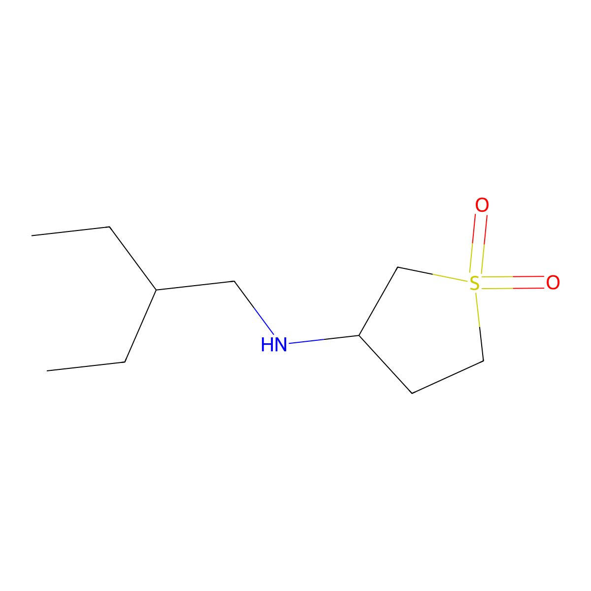 3-[(2-Ethylbutyl)amino]-1lambda6-thiolane-1,1-dione molecular structure, CAS 1019559-56-8