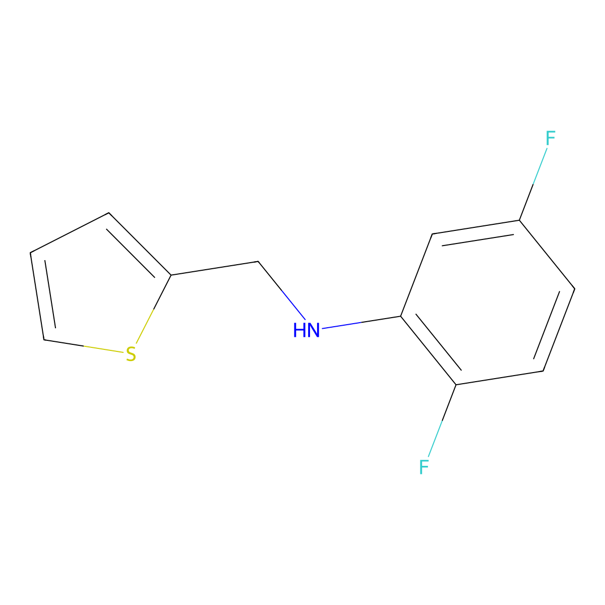 2,5-difluoro-N-[(thiophen-2-yl)methyl]aniline molecular structure, CAS 1019559-69-3