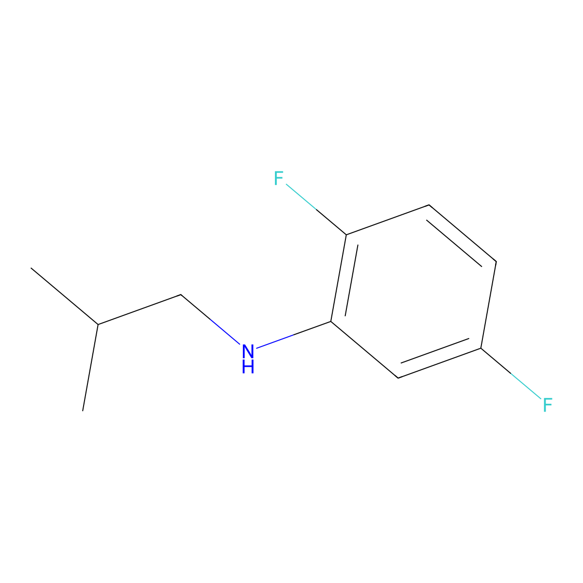 2,5-difluoro-N-(2-methylpropyl)aniline molecular structure, CAS 1019559-72-8