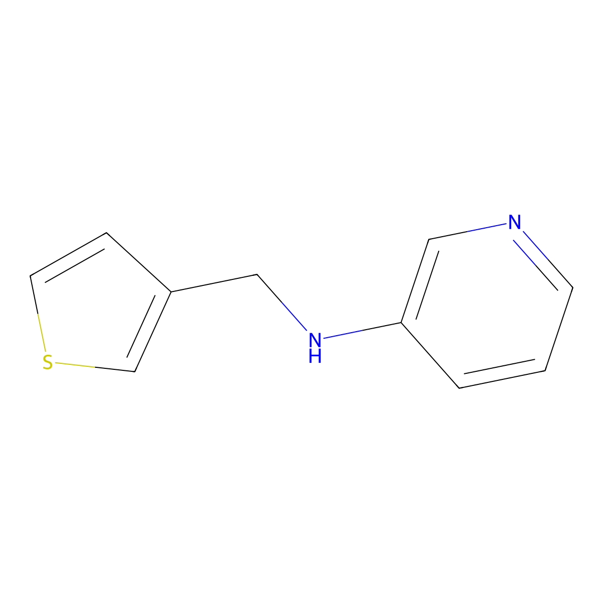 N-(thiophen-3-ylmethyl)pyridin-3-amine molecular structure, CAS 1019559-79-5