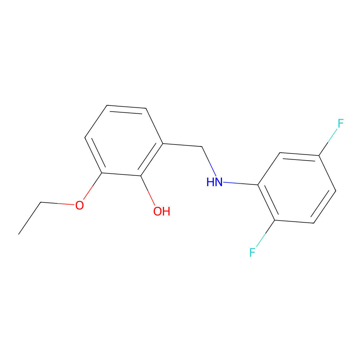 2-{[(2,5-Difluorophenyl)amino]methyl}-6-ethoxyphenol molecular structure, CAS 1019559-90-0