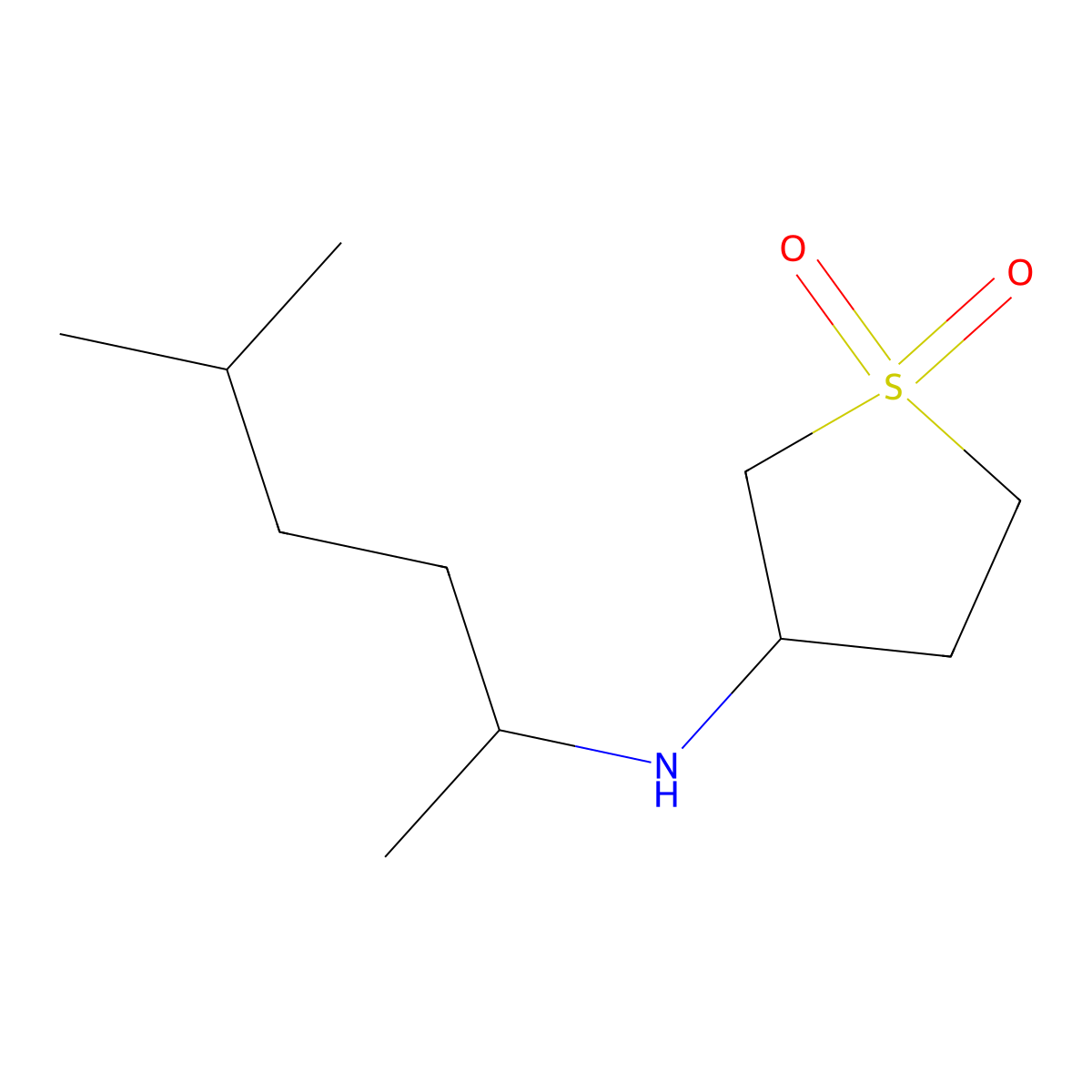 3-[(5-Methylhexan-2-yl)amino]-1lambda6-thiolane-1,1-dione molecular structure, CAS 1019560-20-3