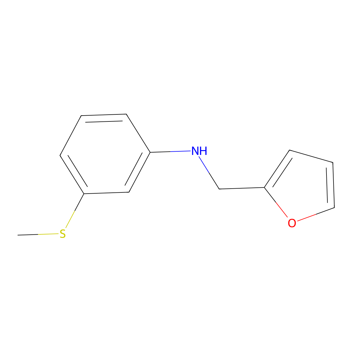 N-[(furan-2-yl)methyl]-3-(methylsulfanyl)aniline molecular structure, CAS 1019560-80-5