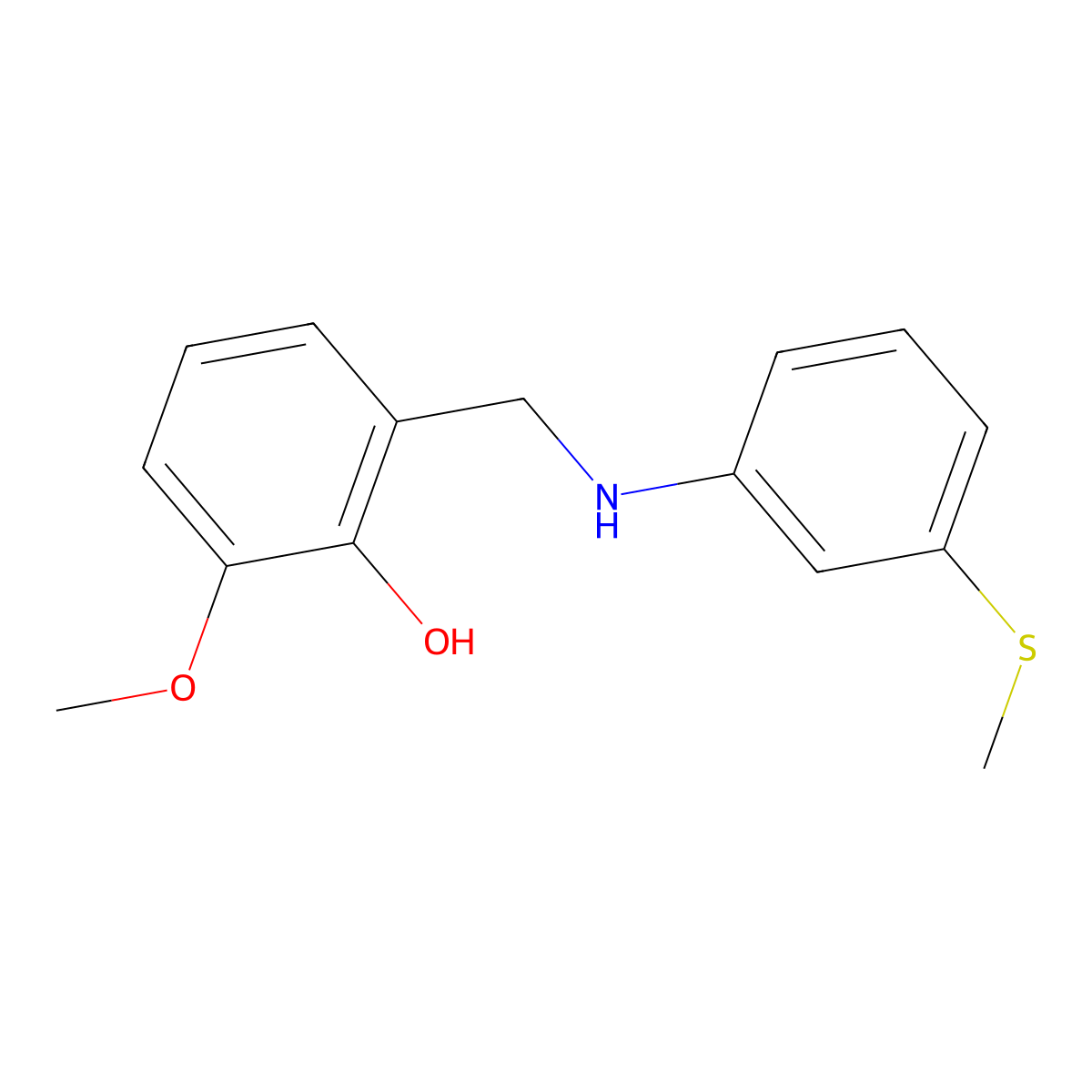 2-Methoxy-6-({[3-(methylsulfanyl)phenyl]amino}methyl)phenol molecular structure, CAS 1019561-01-3