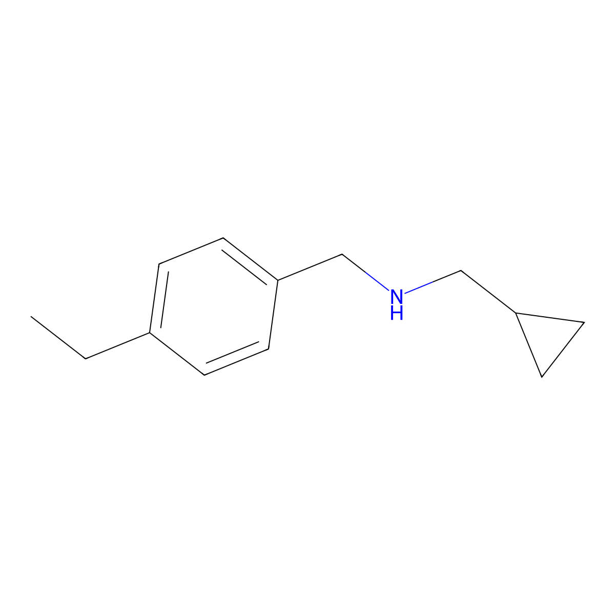 (Cyclopropylmethyl)[(4-ethylphenyl)methyl]amine molecular structure, CAS 1019561-14-8