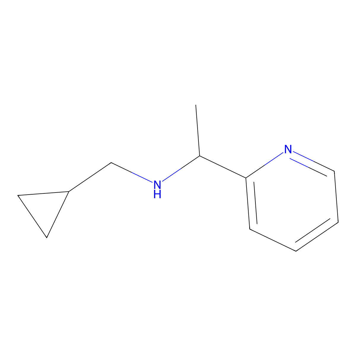 (Cyclopropylmethyl)[1-(pyridin-2-YL)ethyl]amine molecular structure, CAS 1019561-56-8