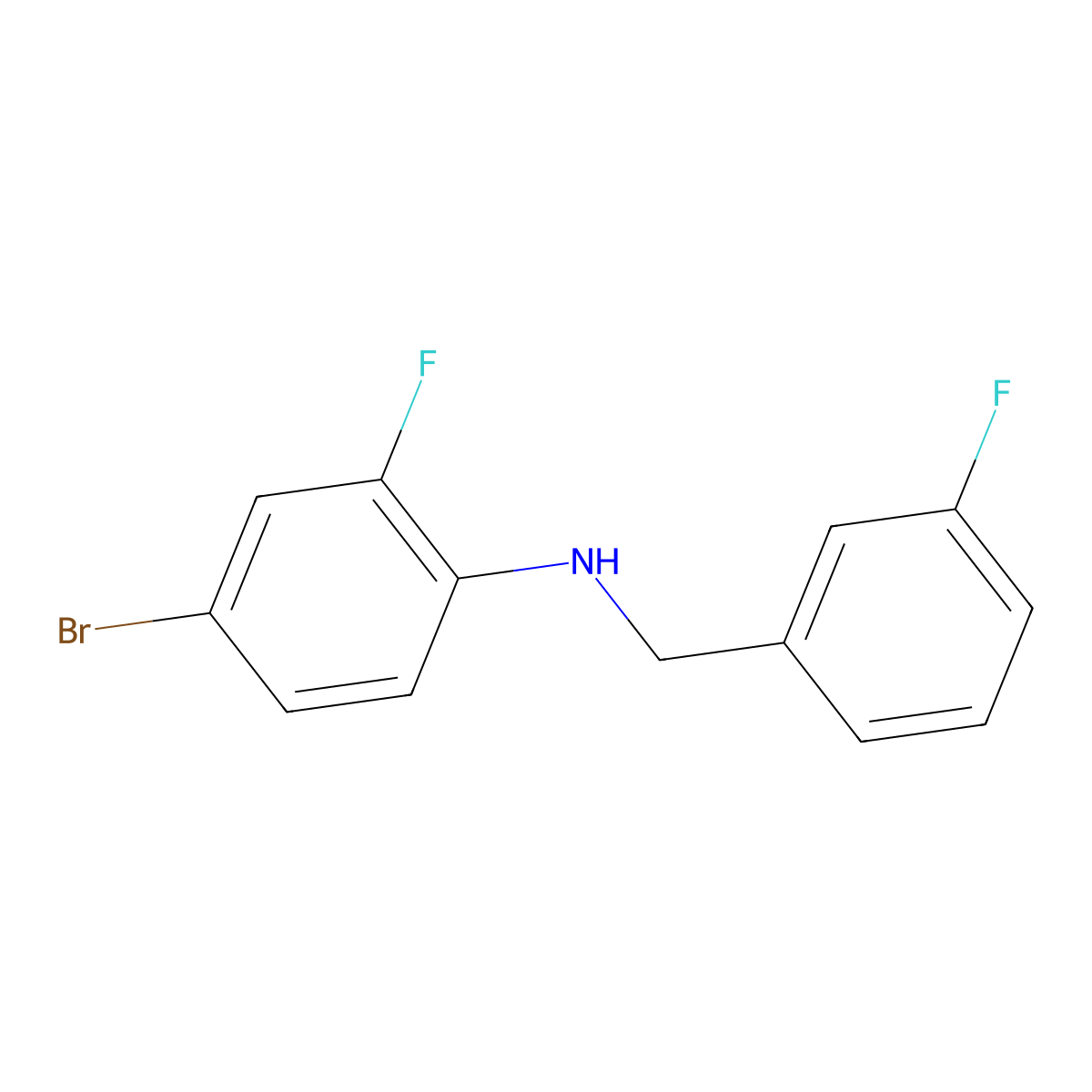 4-Bromo-2-fluoro-N-(3-fluorobenzyl)aniline molecular structure, CAS 1019562-83-4