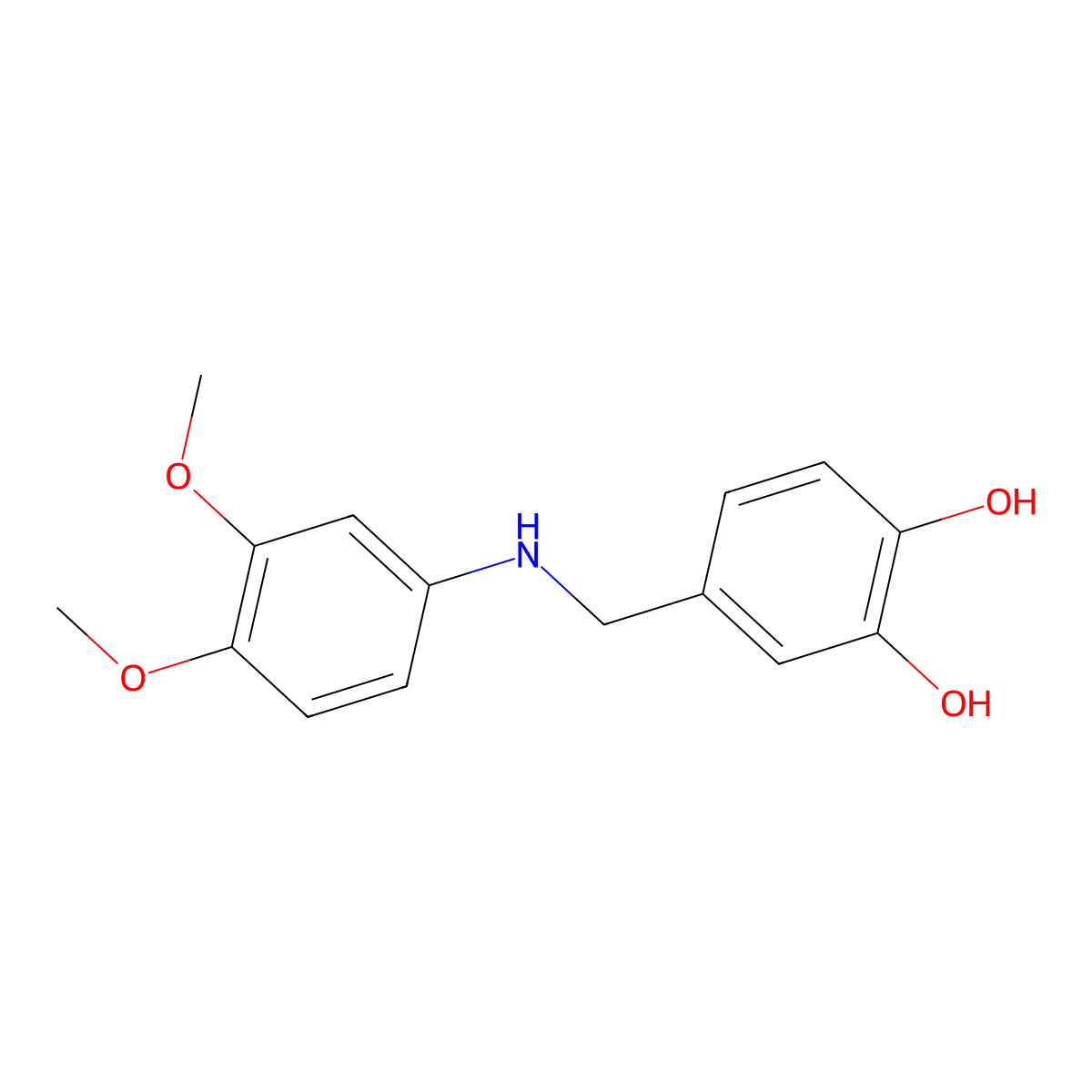 4-[(3,4-Dimethoxyanilino)methyl]benzene-1,2-diol molecular structure, CAS 1019564-97-6