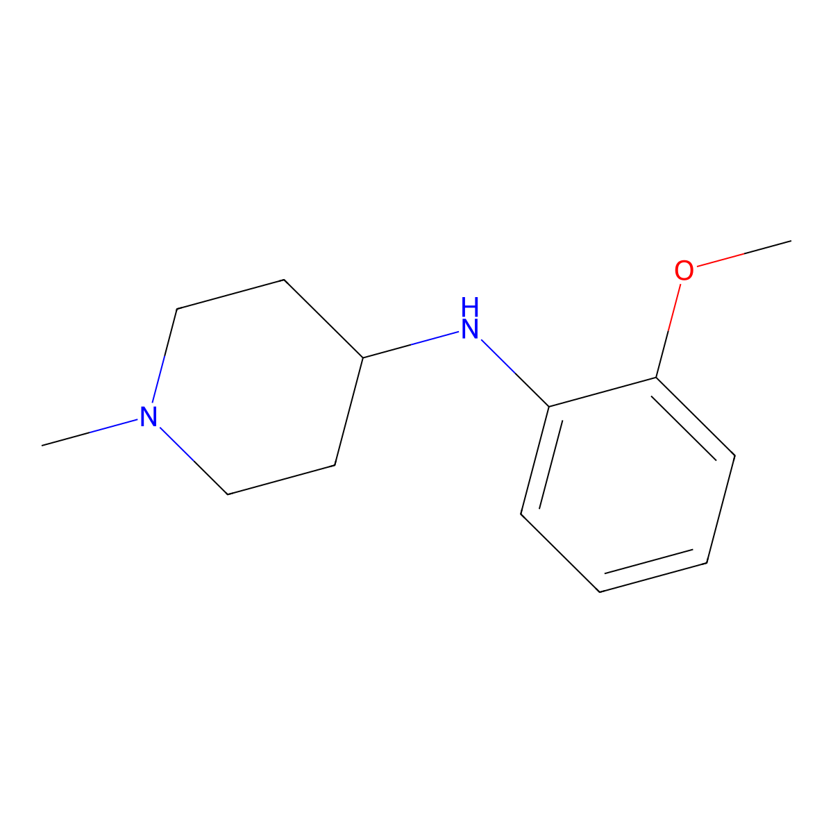 N-(2-methoxyphenyl)-1-methylpiperidin-4-amine molecular structure, CAS 1019565-48-0