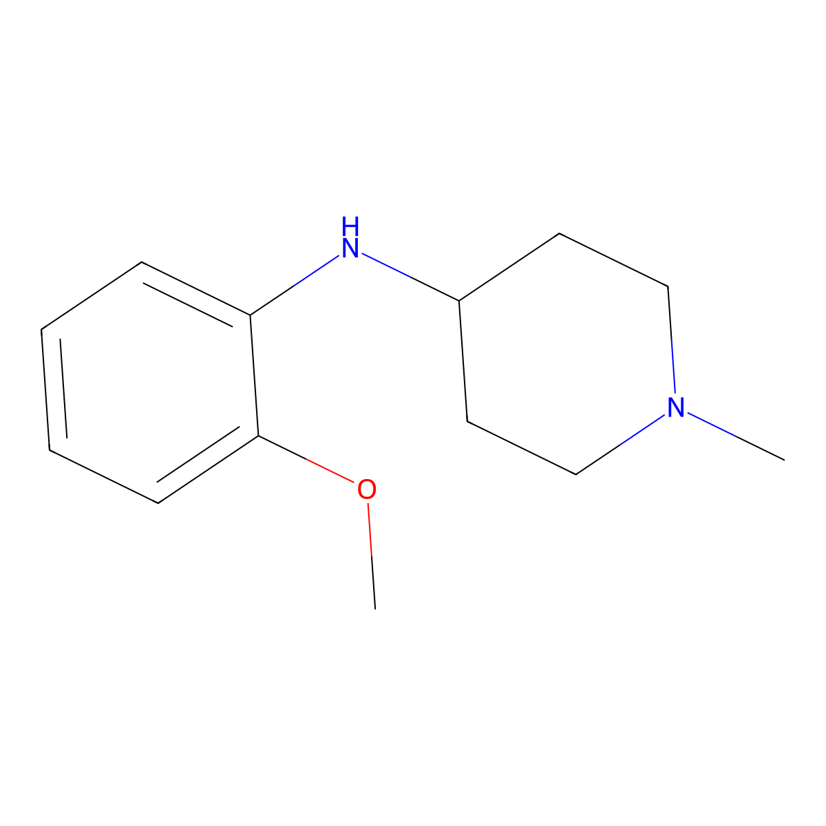 N-(2-methoxyphenyl)-1-methylpiperidin-4-amine molecular structure, CAS 1019565-48-0
