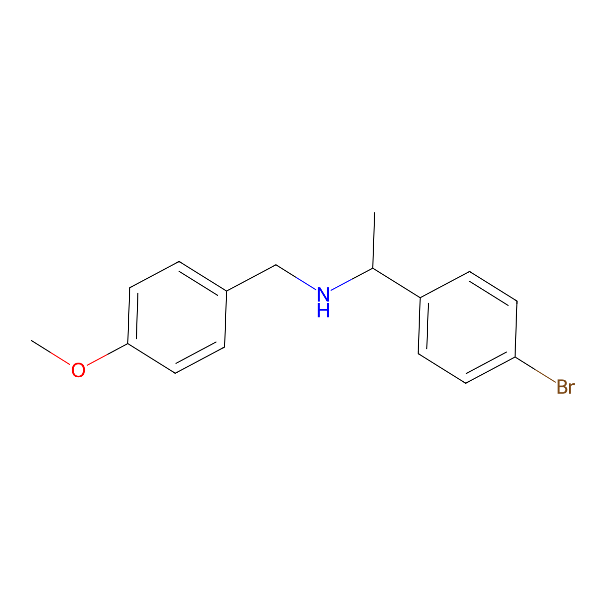 1-(4-bromophenyl)-N-(4-methoxybenzyl)ethanamine molecular structure, CAS 1019565-67-3