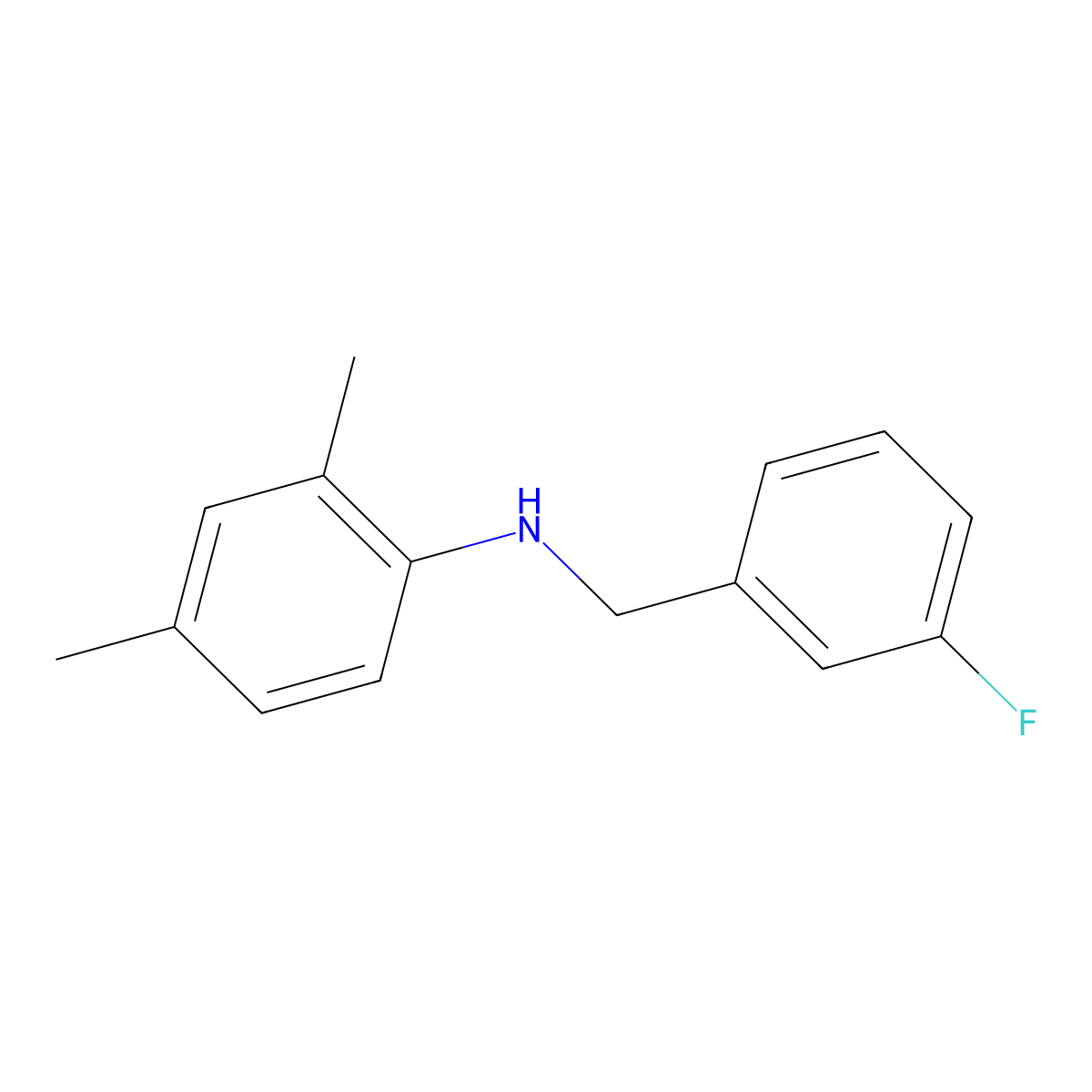 N-(3-Fluorobenzyl)-2,4-dimethylaniline molecular structure, CAS 1019565-78-6