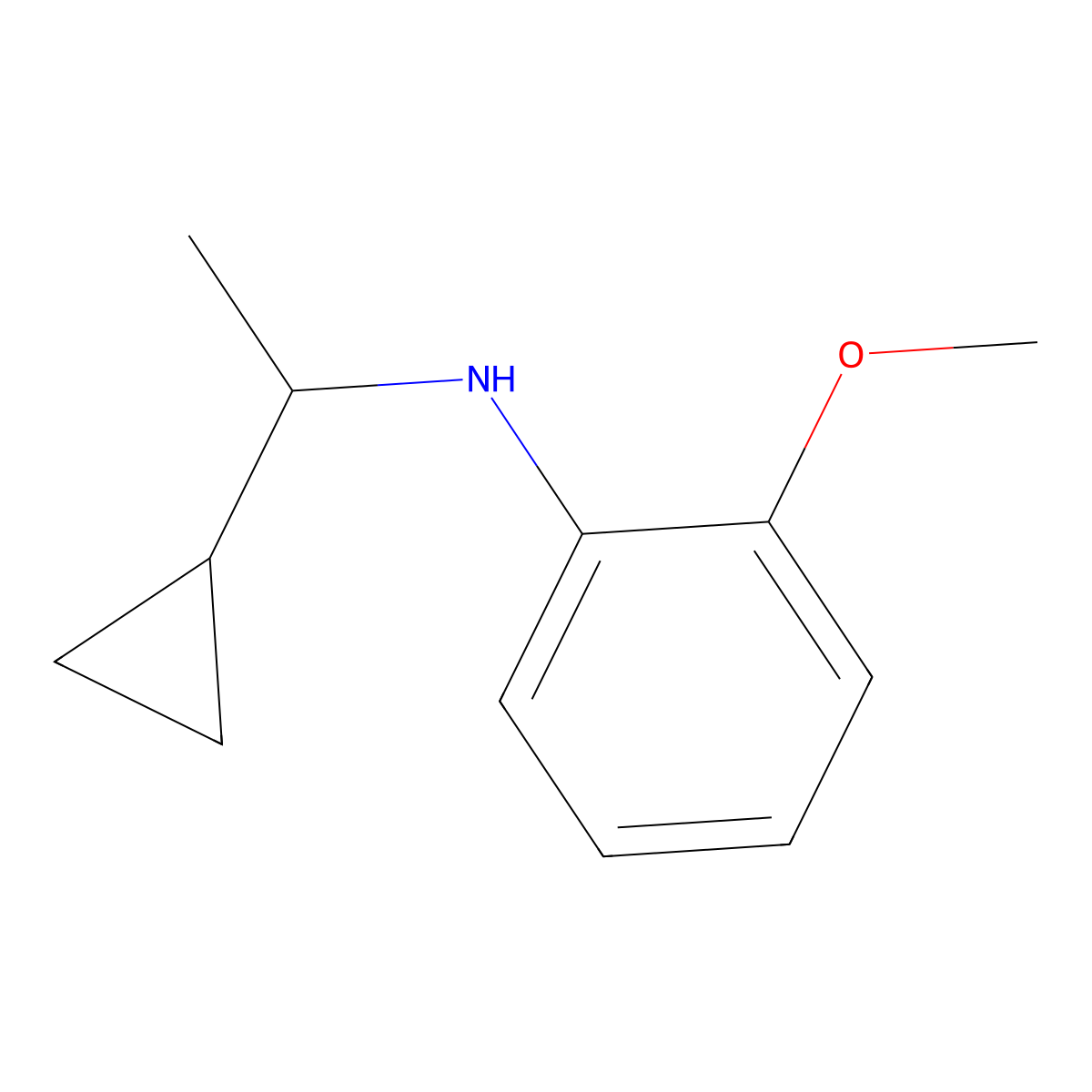 N-(1-cyclopropylethyl)-2-methoxyaniline molecular structure, CAS 1019565-82-2