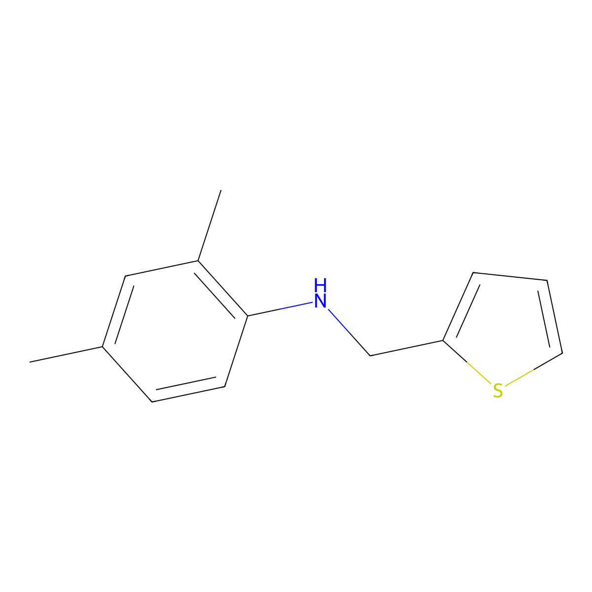 2,4-dimethyl-N-(thiophen-2-ylmethyl)aniline molecular structure, CAS 1019565-87-7