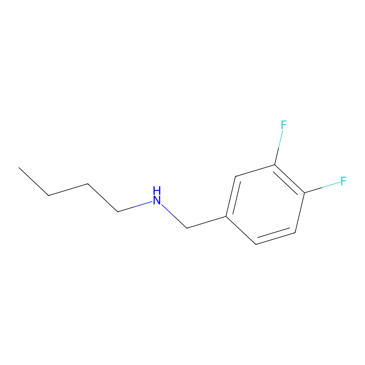 Butyl[(3,4-difluorophenyl)methyl]amine molecular structure, CAS 1019565-98-0