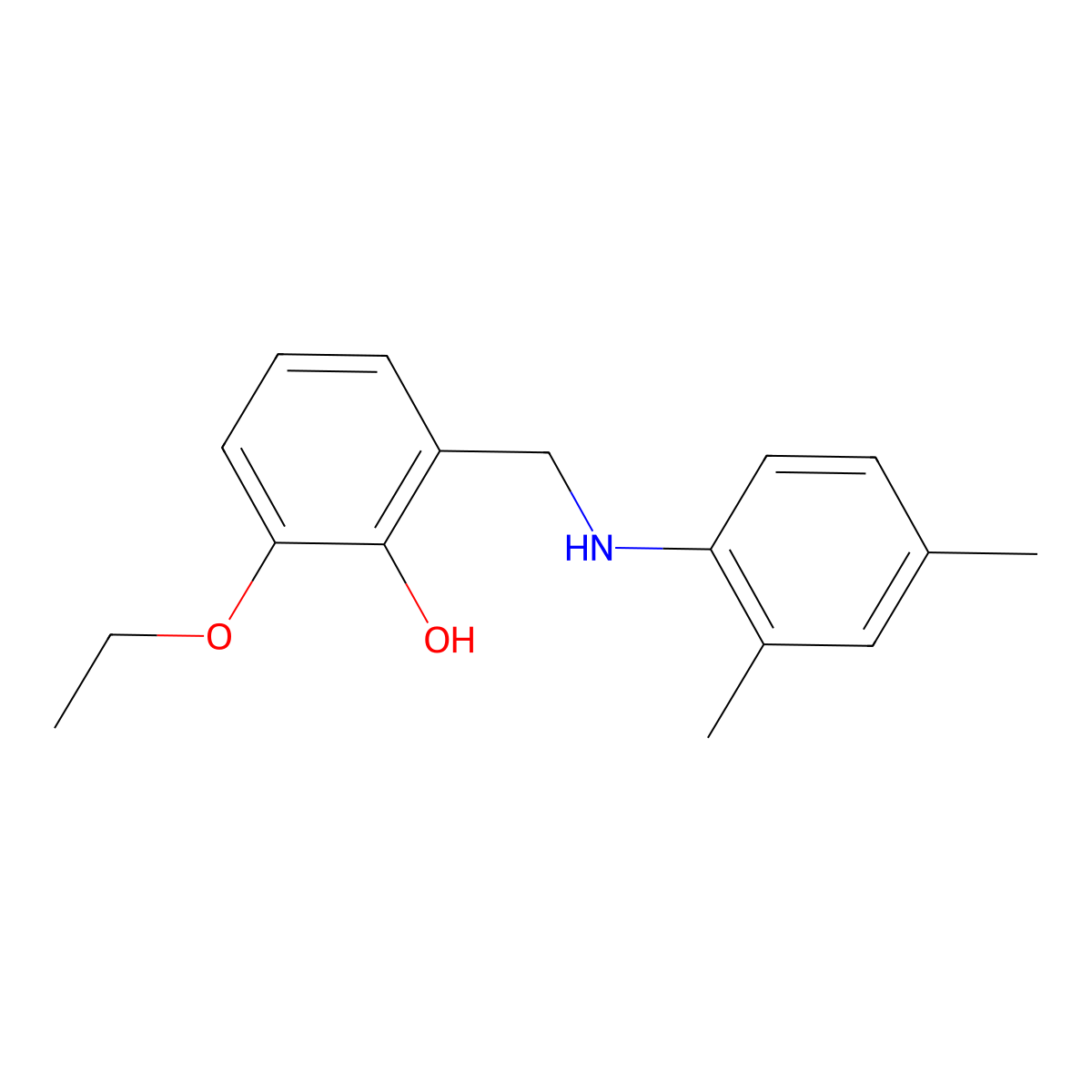 2-{[(2,4-Dimethylphenyl)amino]methyl}-6-ethoxyphenol molecular structure, CAS 1019566-02-9