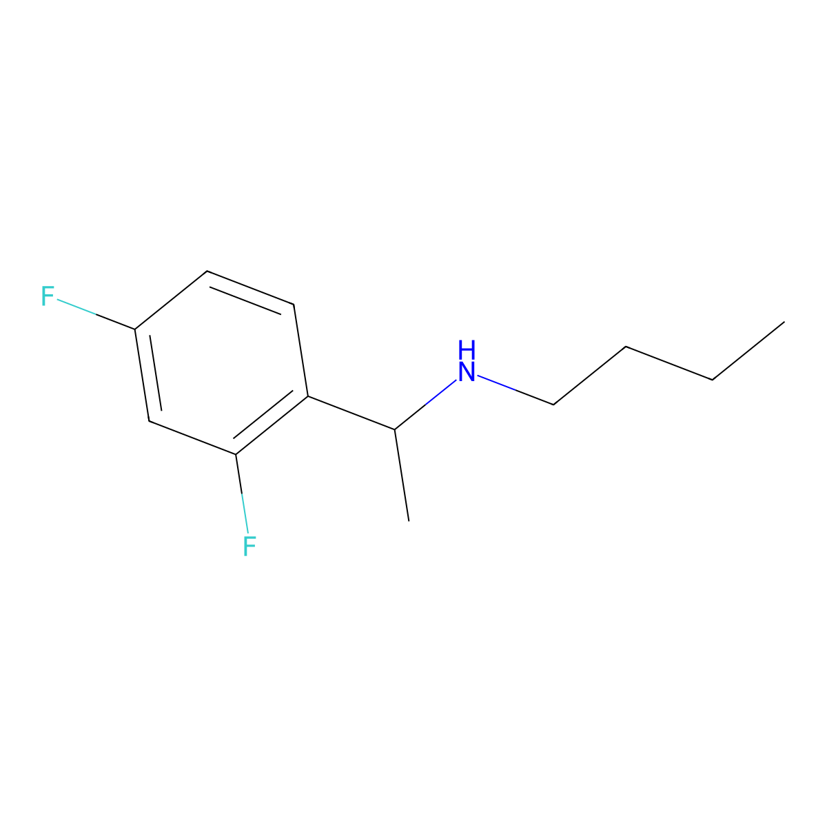 Butyl[1-(2,4-difluorophenyl)ethyl]amine molecular structure, CAS 1019566-37-0