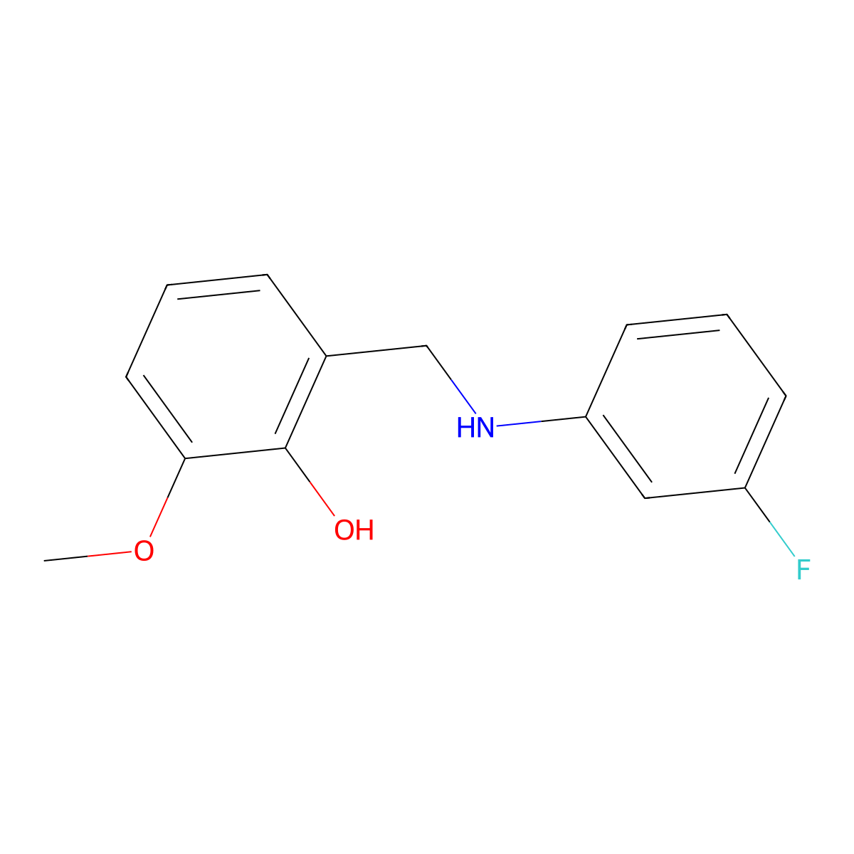 2-(((3-Fluorophenyl)amino)methyl)-6-methoxyphenol molecular structure, CAS 1019566-83-6