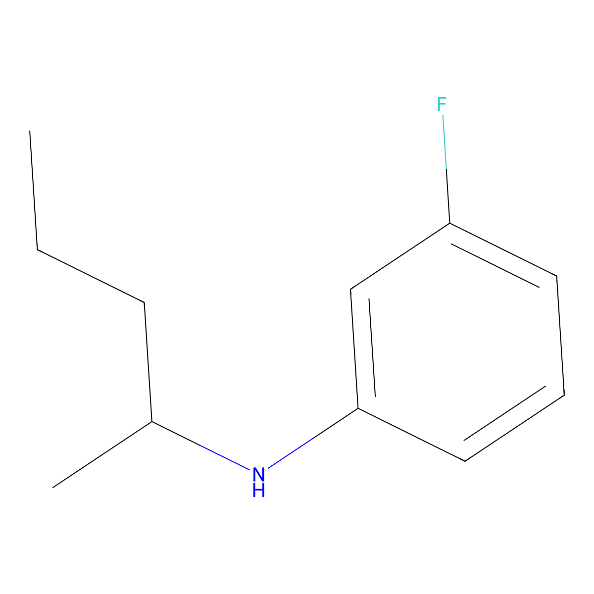 3-fluoro-N-(pentan-2-yl)aniline molecular structure, CAS 1019567-31-7
