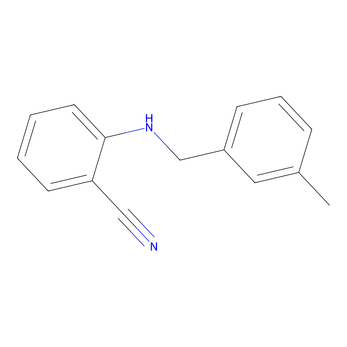 2-{[(3-Methylphenyl)methyl]amino}benzonitrile molecular structure, CAS 1019567-98-6