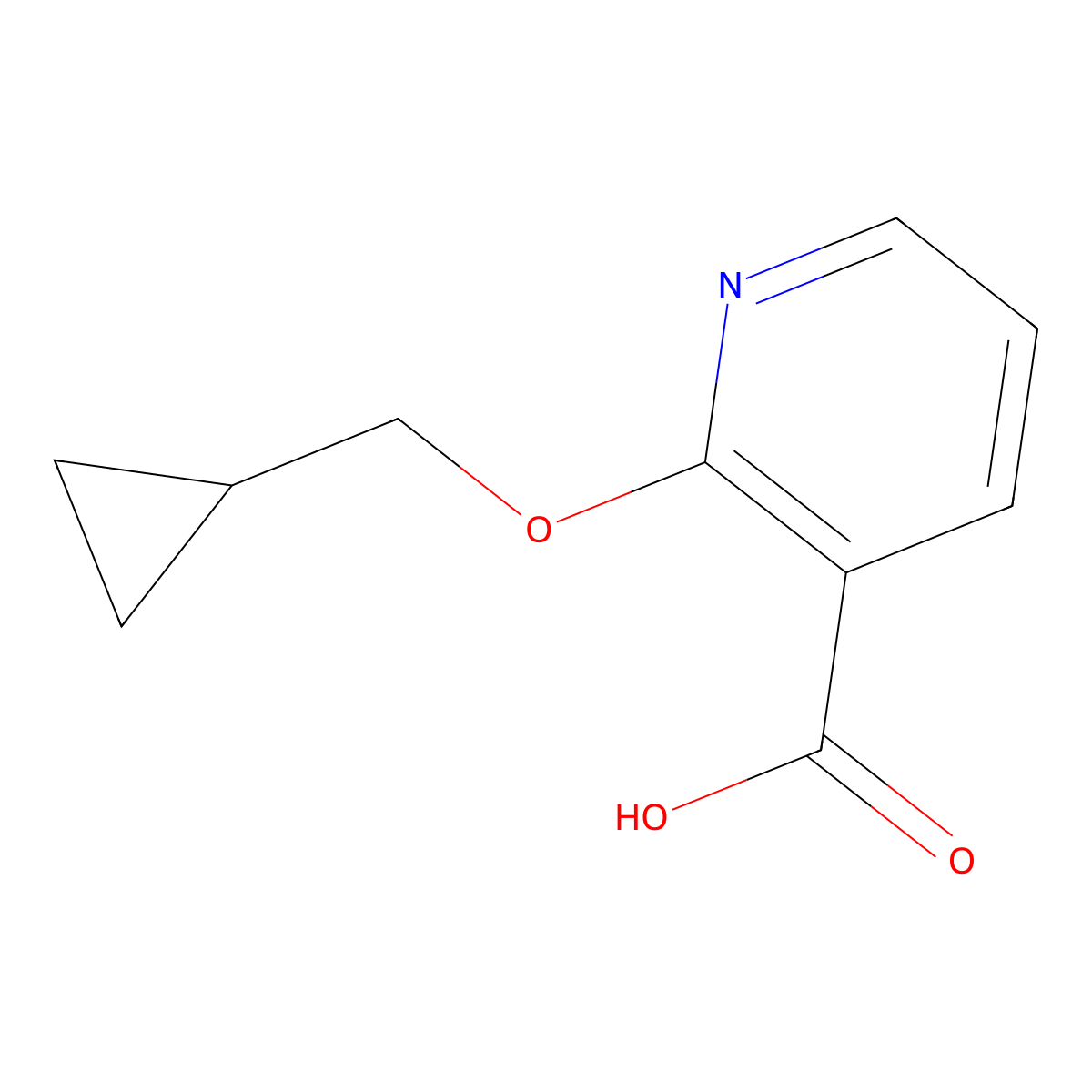 2-(Cyclopropylmethoxy)pyridine-3-carboxylic acid molecular structure, CAS 1019567-99-7
