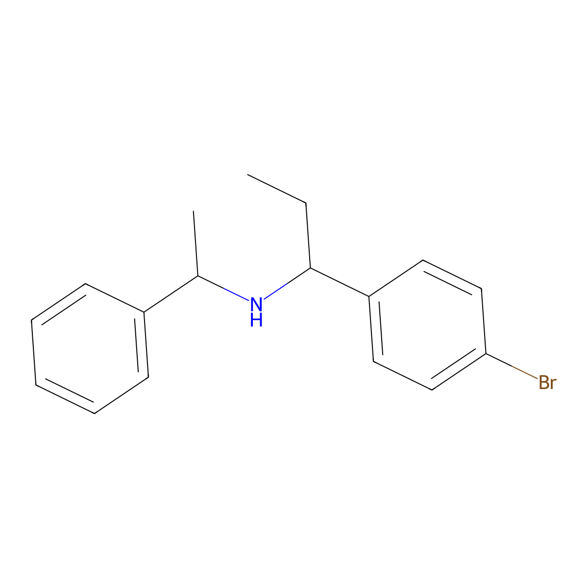 1-(4-bromophenyl)-N-(1-phenylethyl)propan-1-amine molecular structure, CAS 1019568-00-3