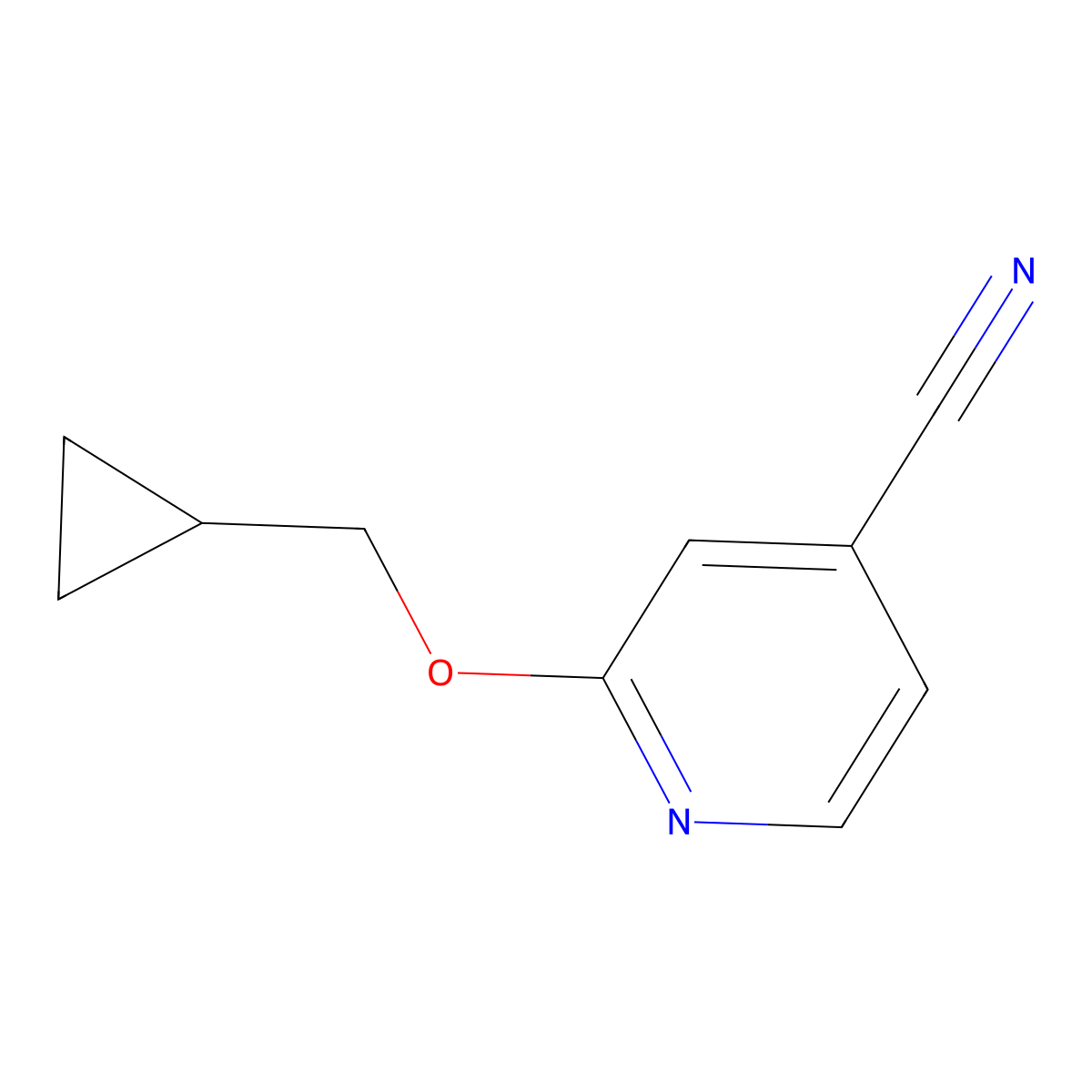 2-(Cyclopropylmethoxy)isonicotinonitrile molecular structure, CAS 1019568-08-1