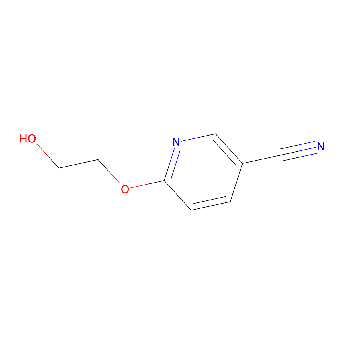 6-(2-Hydroxyethoxy)nicotinonitrile molecular structure, CAS 1019568-11-6