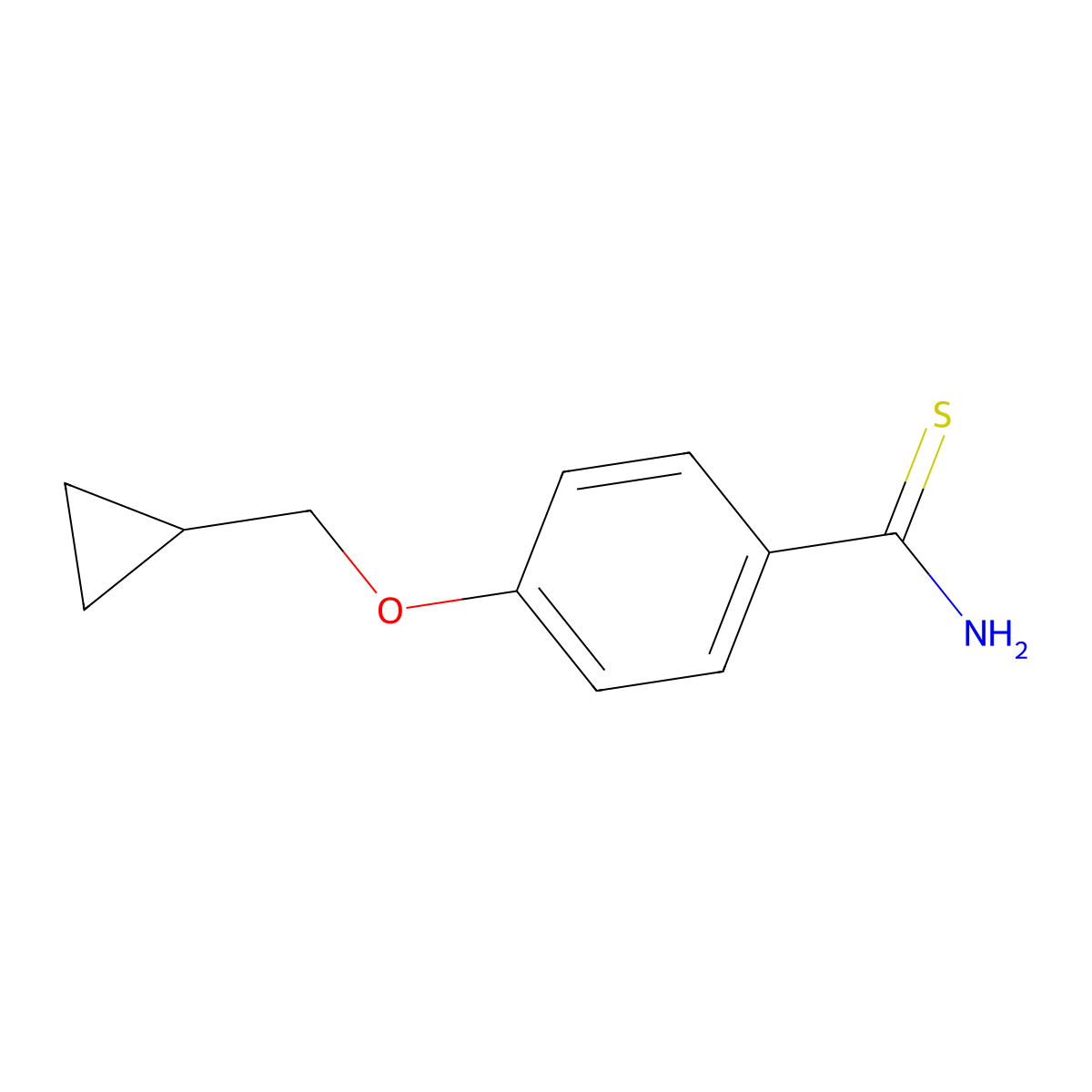 4-(Cyclopropylmethoxy)benzene-1-carbothioamide molecular structure, CAS 1019568-41-2