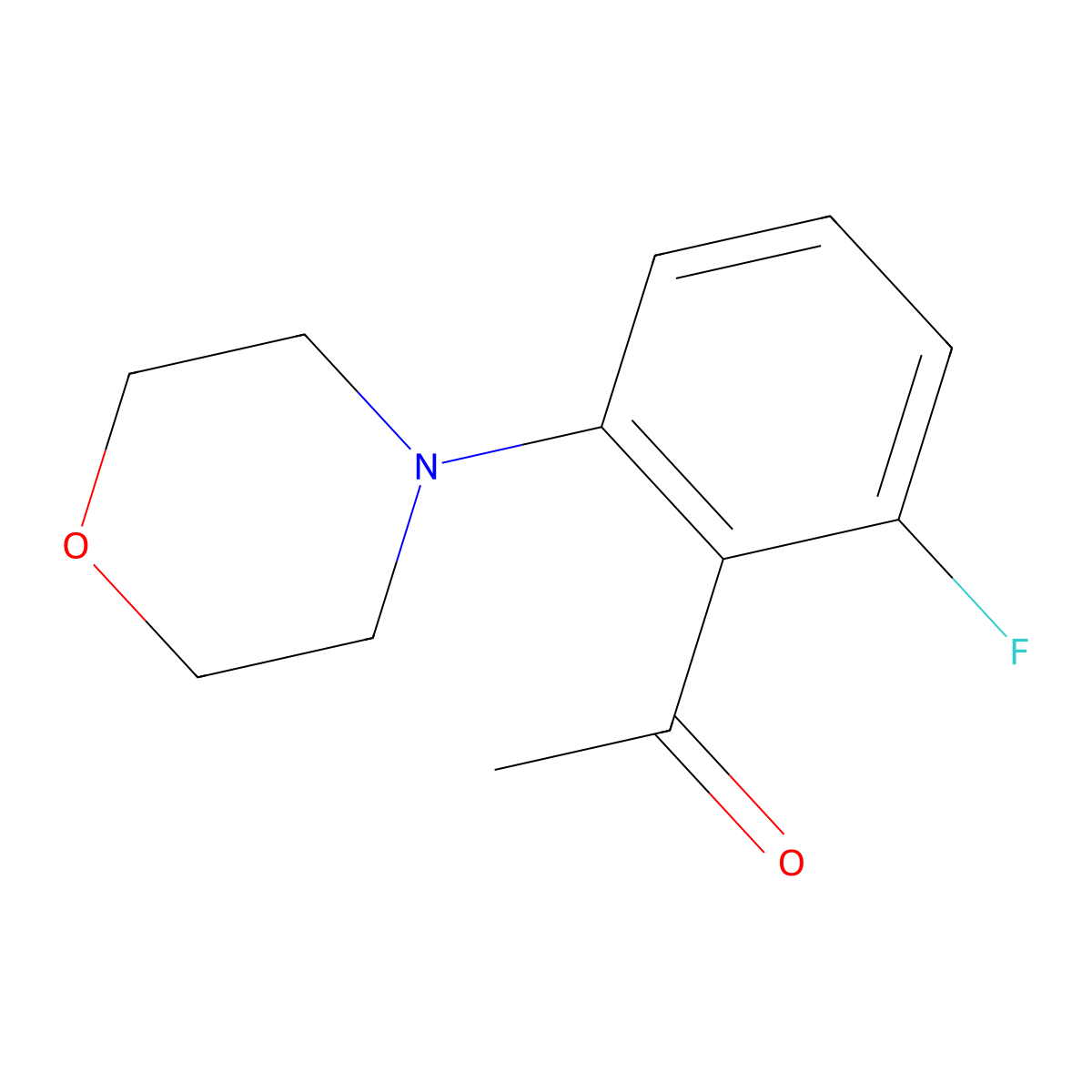 1-[2-Fluoro-6-(morpholin-4-yl)phenyl]ethan-1-one molecular structure, CAS 1019569-01-7