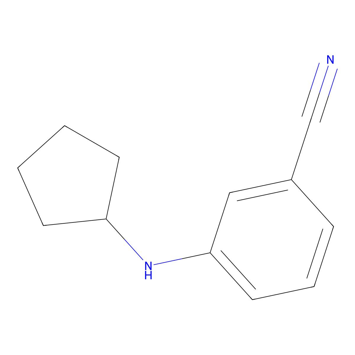 3-(Cyclopentylamino)benzonitrile molecular structure, CAS 1019569-17-5