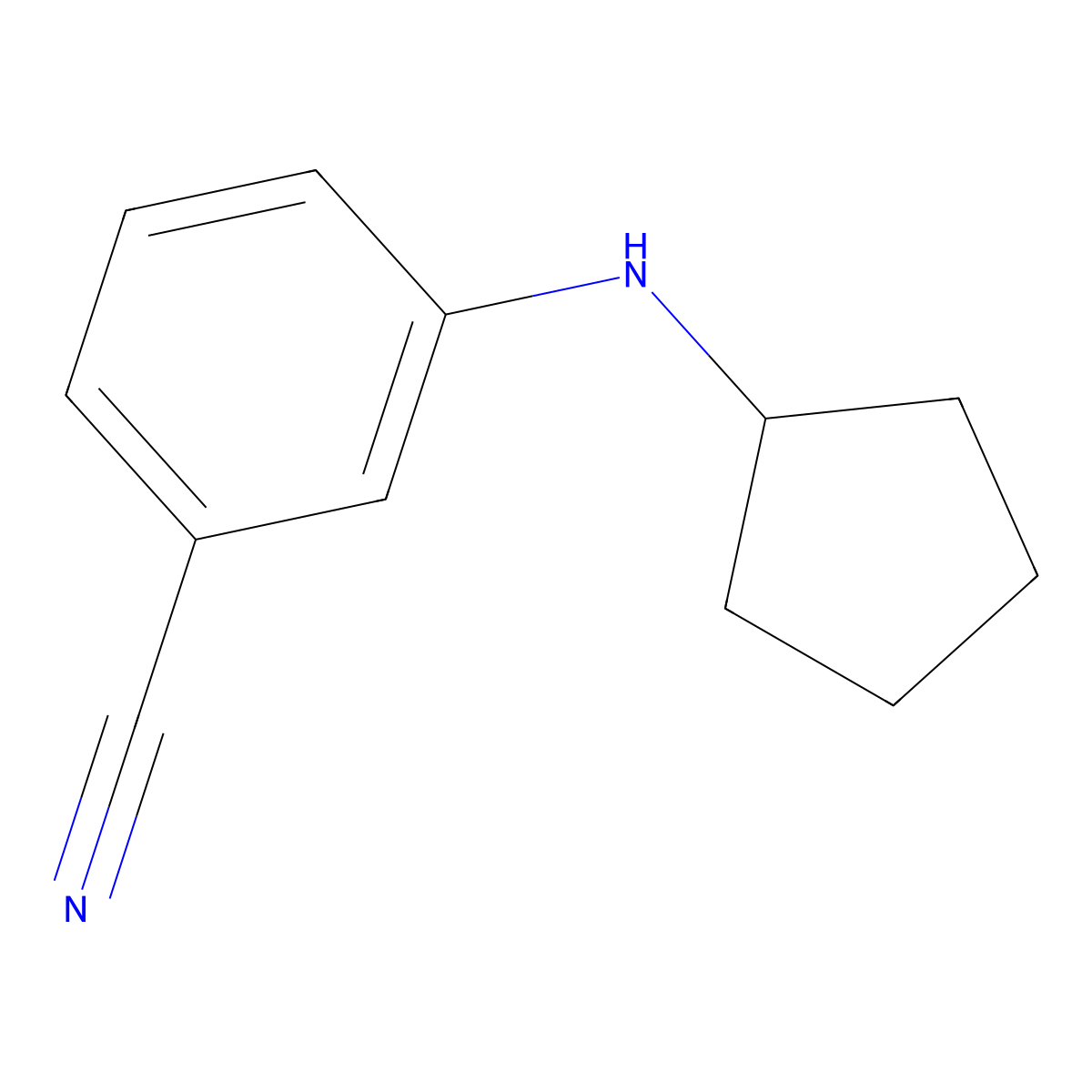 3-(Cyclopentylamino)benzonitrile molecular structure, CAS 1019569-17-5