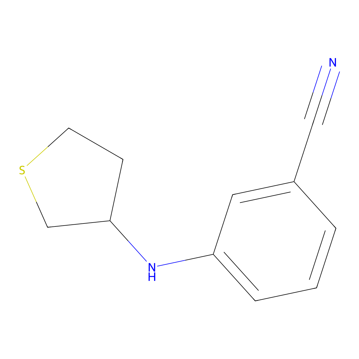 3-[(Thiolan-3-yl)amino]benzonitrile molecular structure, CAS 1019569-20-0